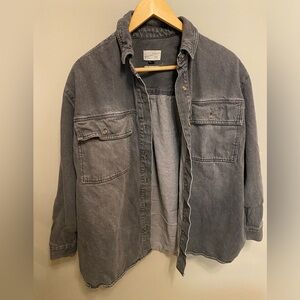 Universal Thread Oversized Grey Denim Utility Jacket Size Medium